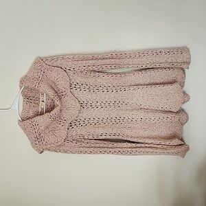 Anthropologie Robin knit crochet sweater cowl neck bell sleeve, flare Women's XS